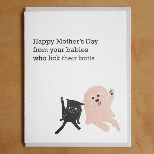 Babies That Lick Butts Mothers Day Card