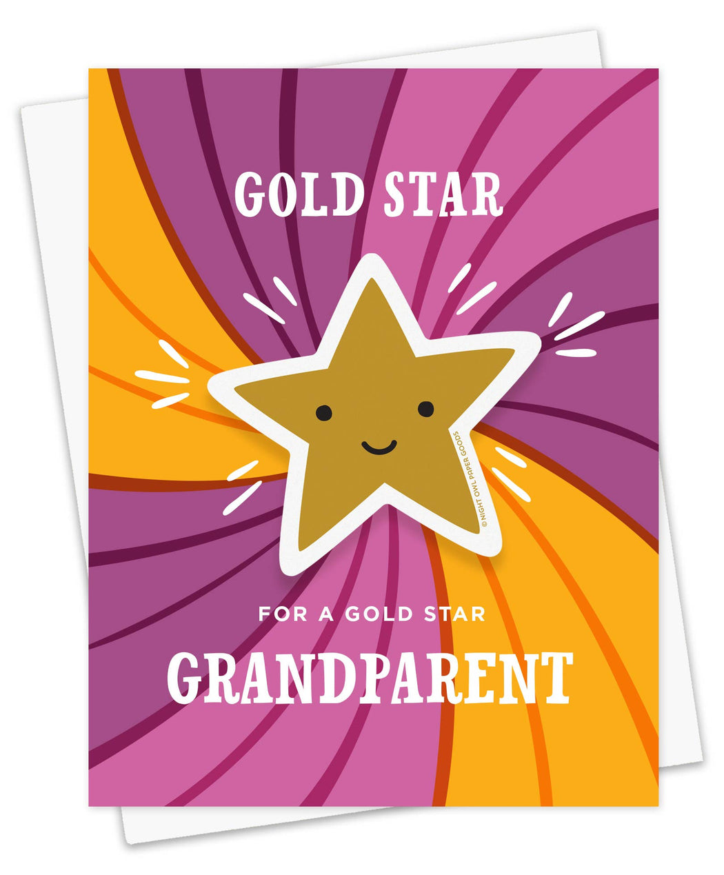 Gold Star Grandparent Sticker Card