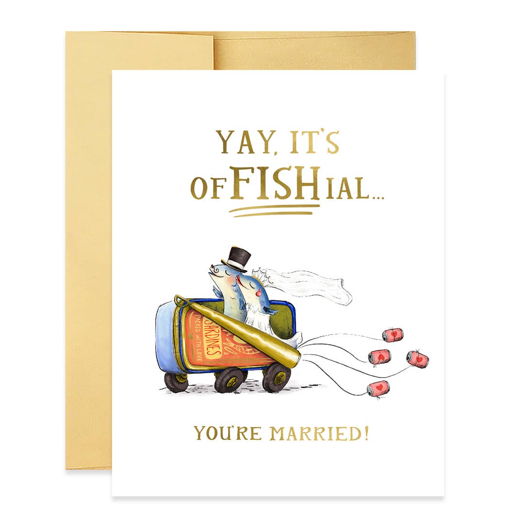 OfFISHial Married Wedding Card