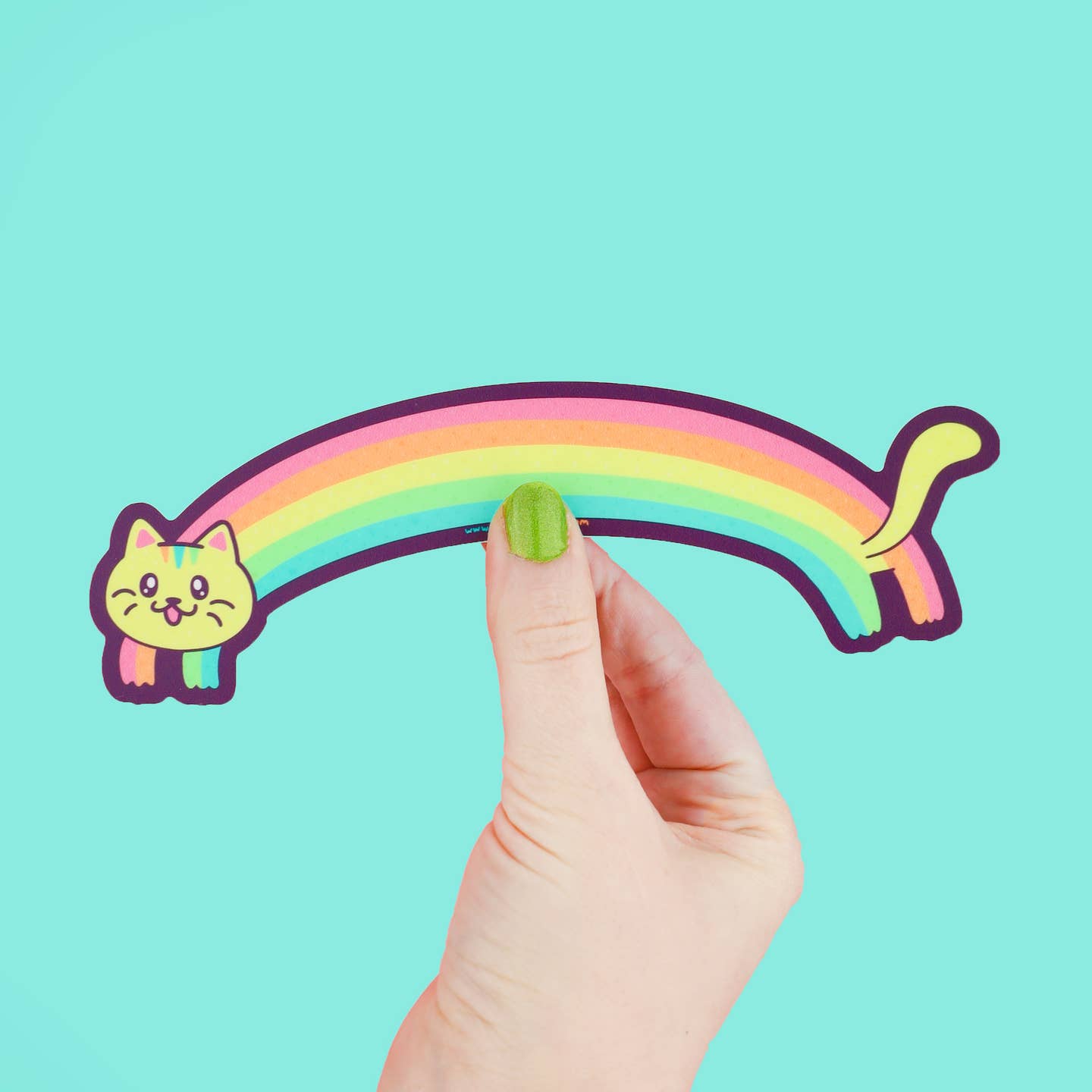 Rainbow Kitty Long Decal Sticker