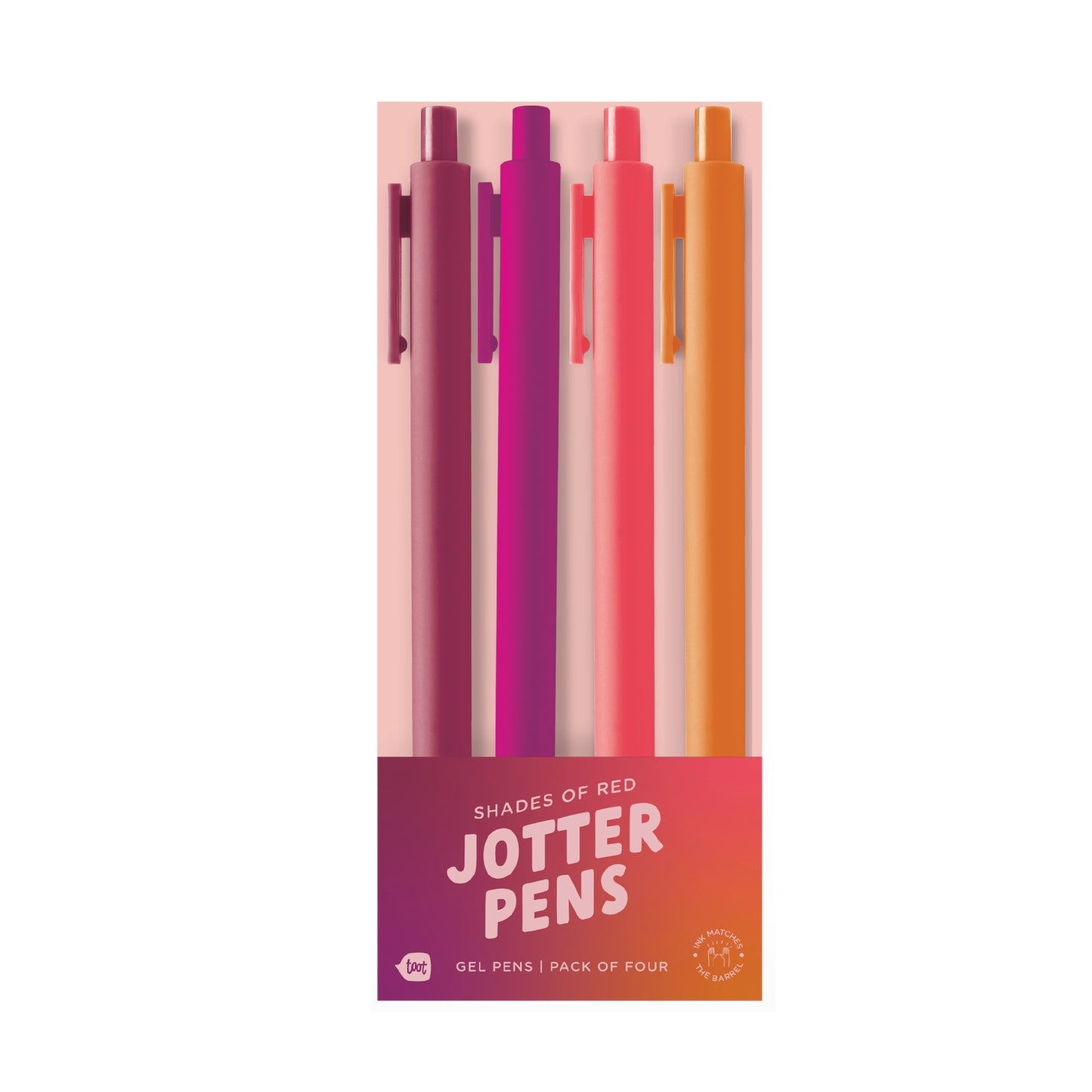 Shades of Red Jotter Click Pen - 4 pack
