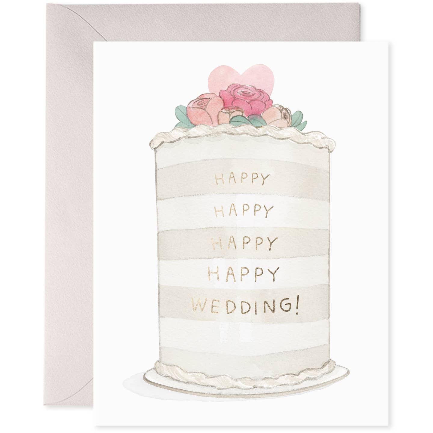 Frosted Wedding Cake Tower Card
