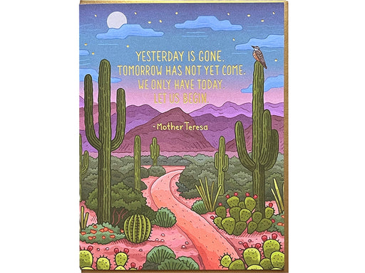 Yesterday is Gone Mother Teresa Quote Birthday Card