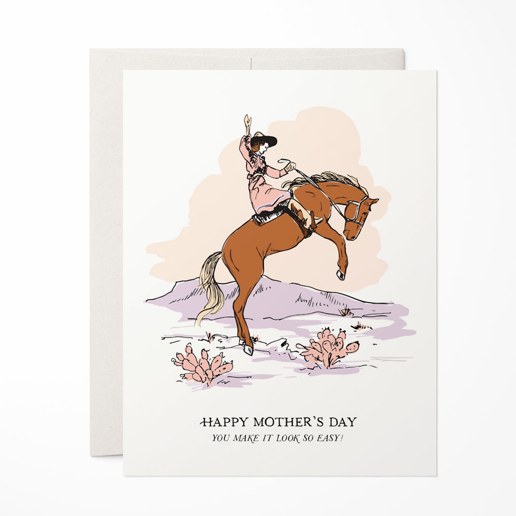 Cowgirl Mothers Day Look Easy Card