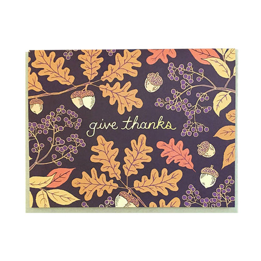 Give Thanks Fall Acorn Card