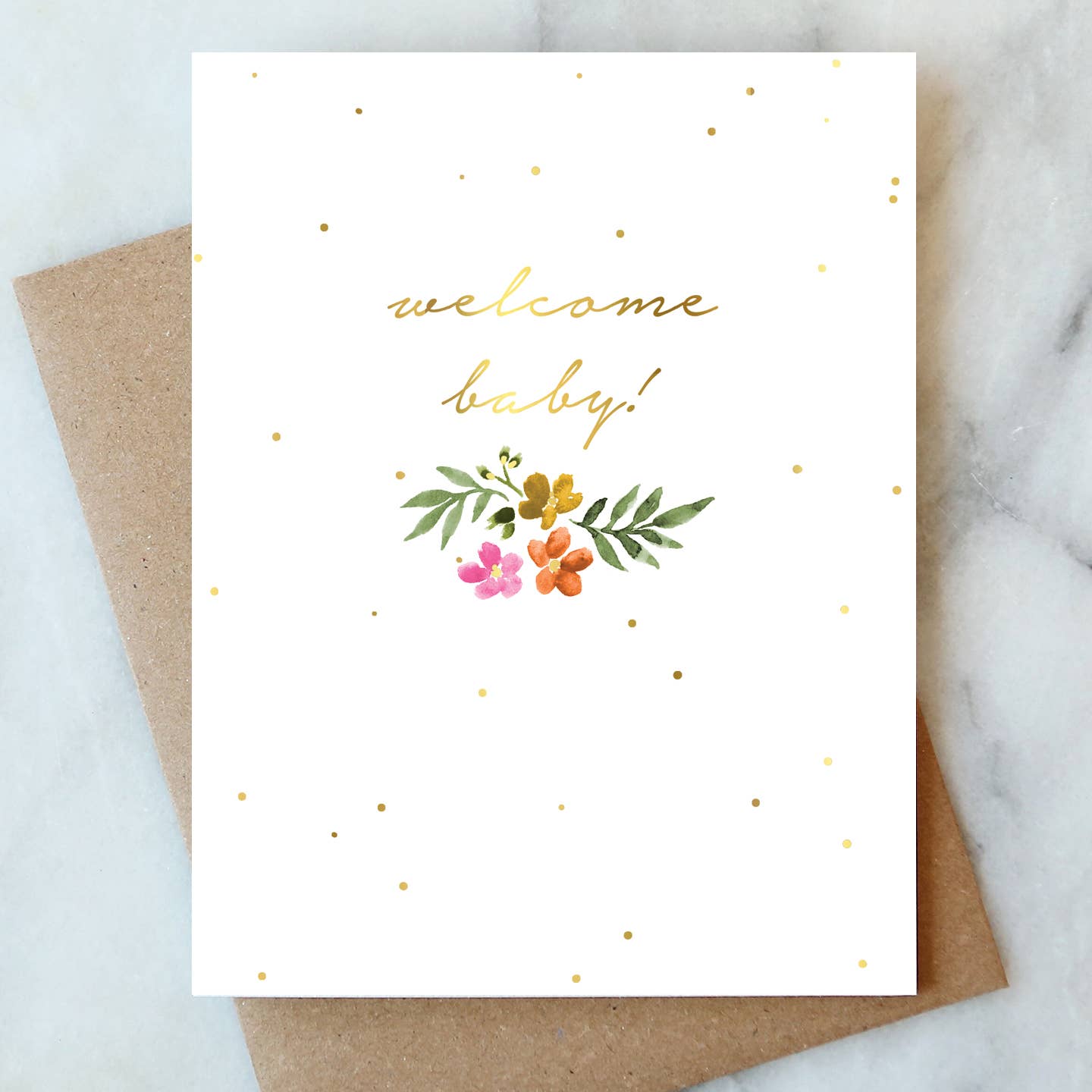 Welcome Baby Florals Card