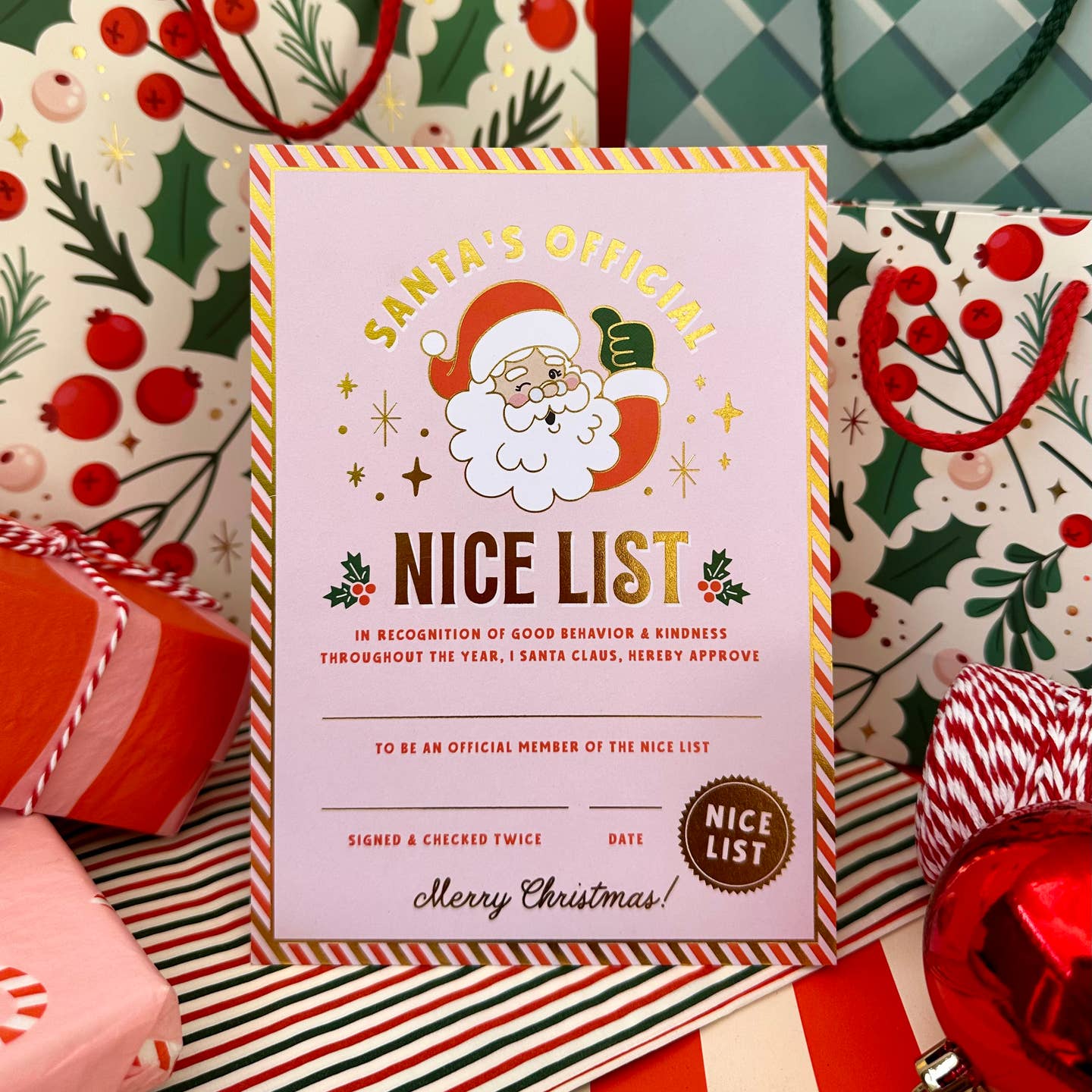 Santa's Nice List Certificate Card