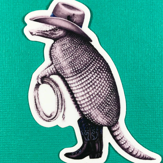 Armadillo Cowboy Sticker