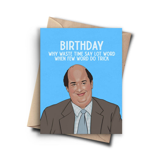 Office Kevin Birthday Waste Time Few Word Trick Card