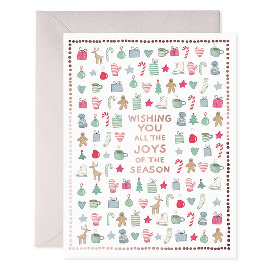 Merry Motif Wishing All Joys of the Season Card