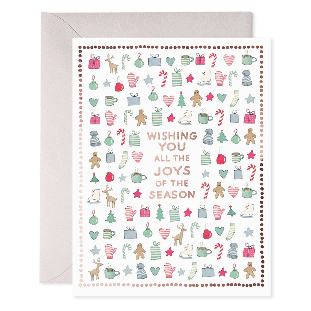 Merry Motif Wishing All Joys of the Season Card