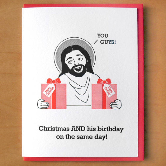 Jesus Christmas and His Birthday Same Day Card