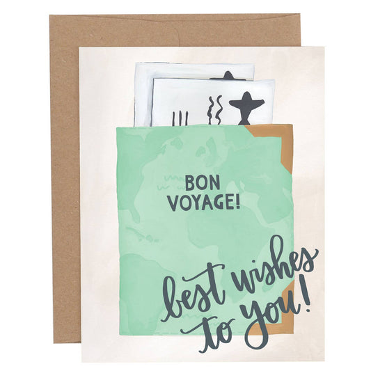 Best Wishes Bon Voyage Passport Card