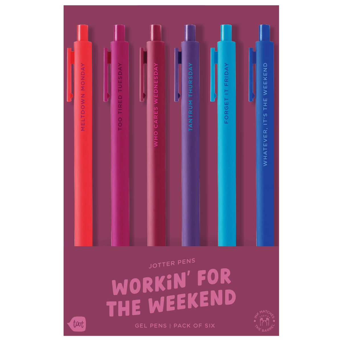 Workin for the Weekend Jotter Click Pen - 6 pack