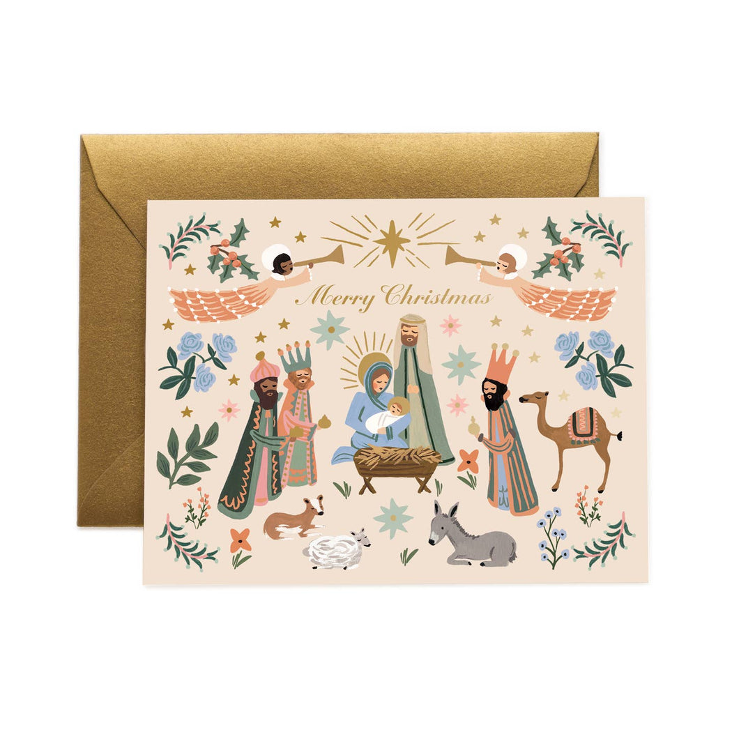 Nativity Scene Merry Christmas Card