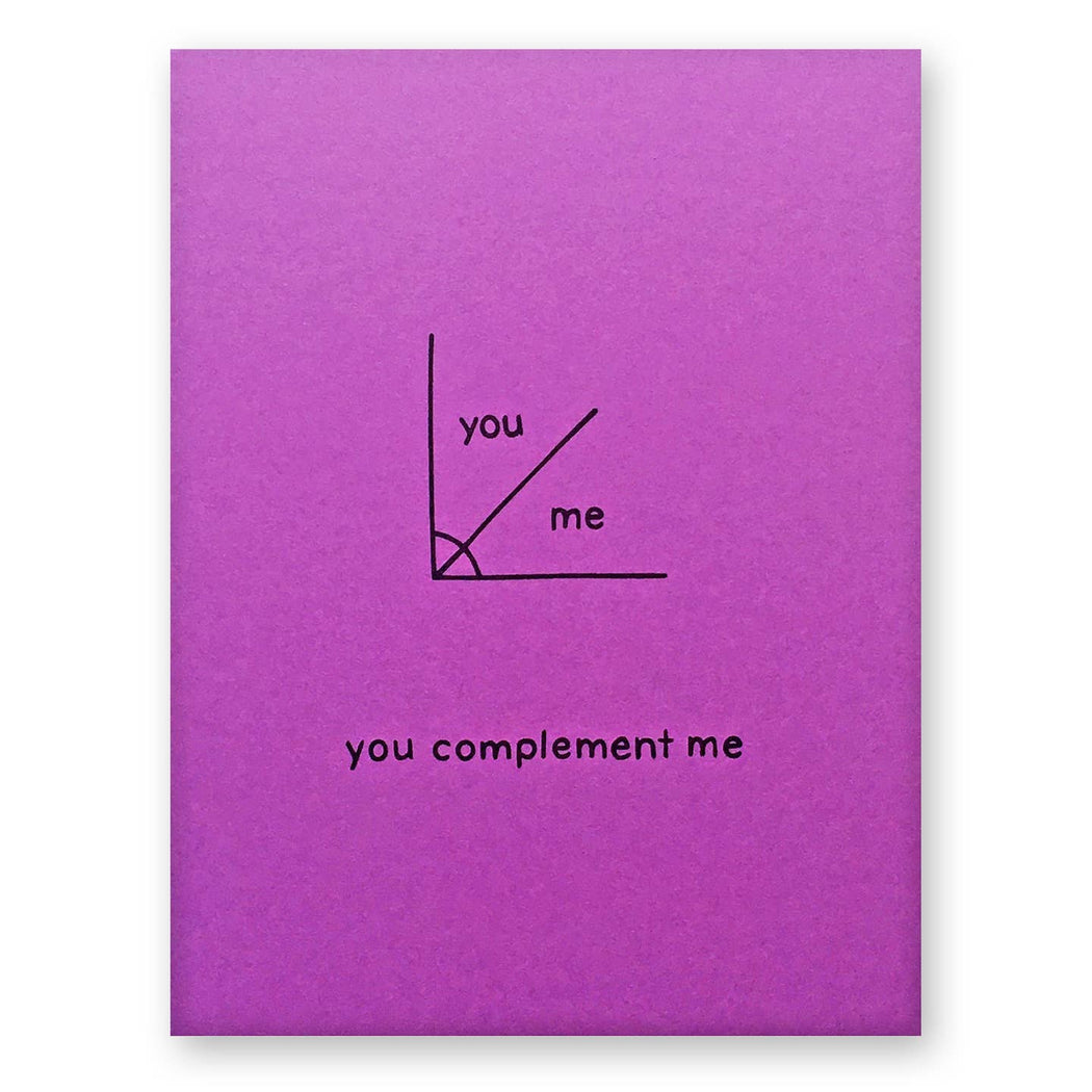 Angle You Complement Me Card