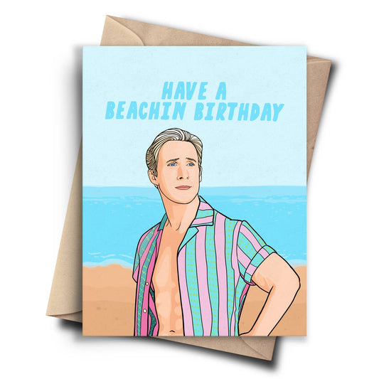 Ken Have a Beachin Birthday Barbie Card