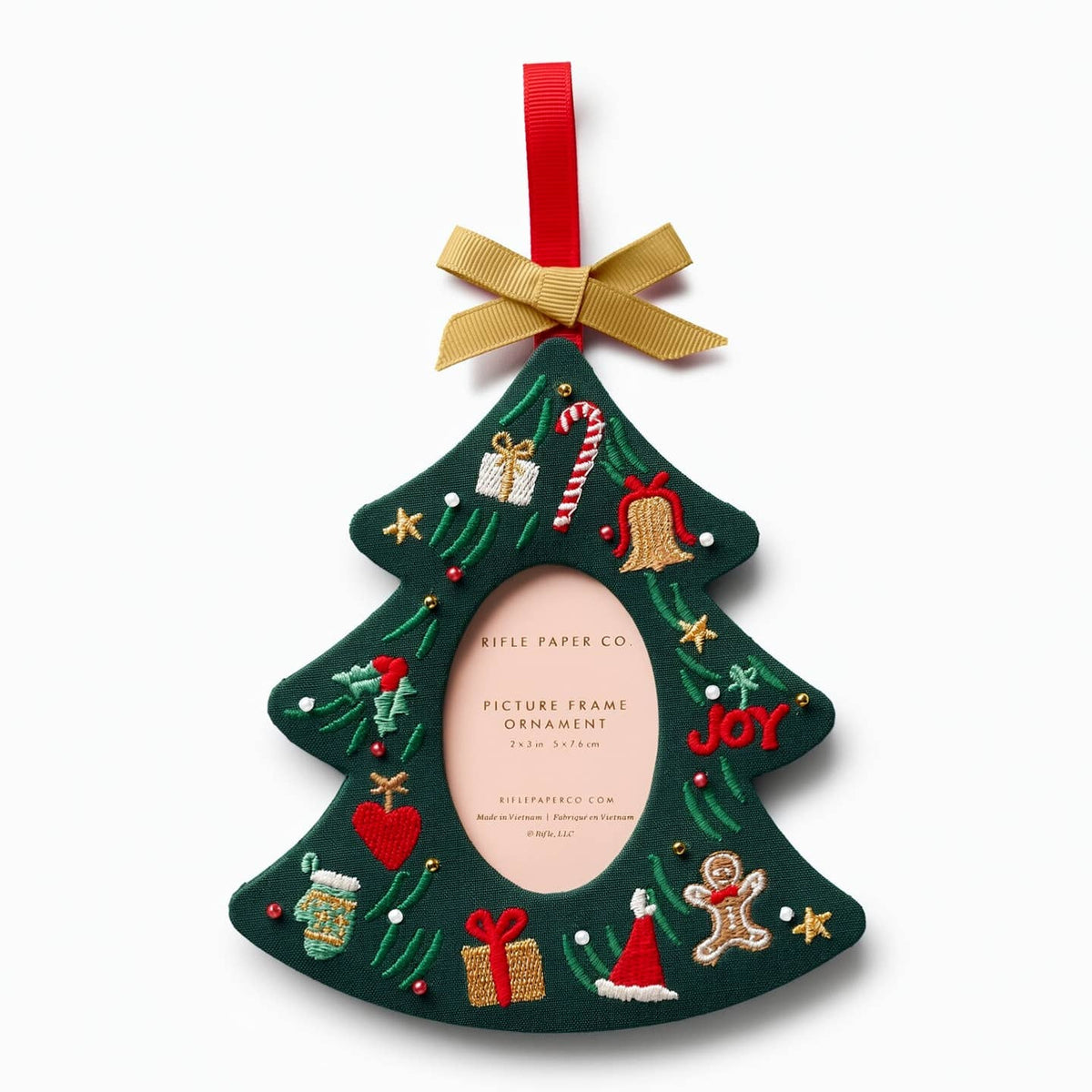 Christmas Tree Embroidered Frame Ornament
