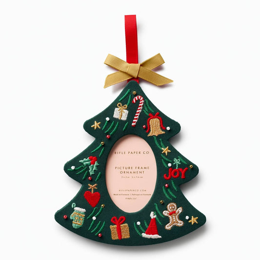 Christmas Tree Embroidered Frame Ornament