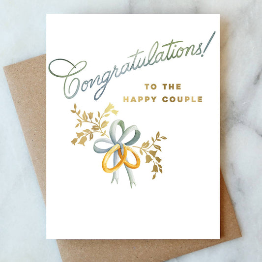Wedding Rings Happy Couple Card