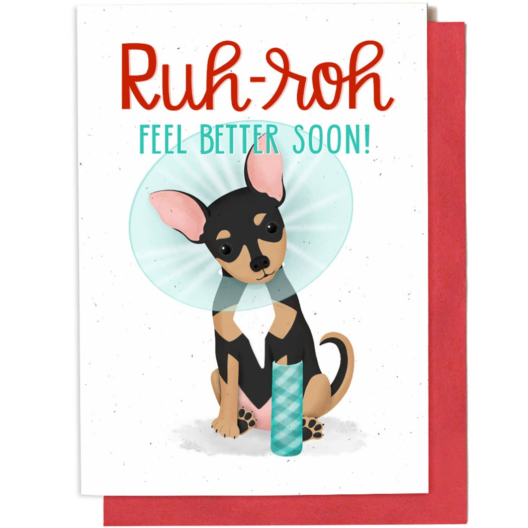 Ruh Roh Feel Better Soon Dog Card
