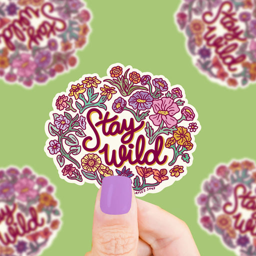 Stay Wild Wildflower Vinyl Sticker