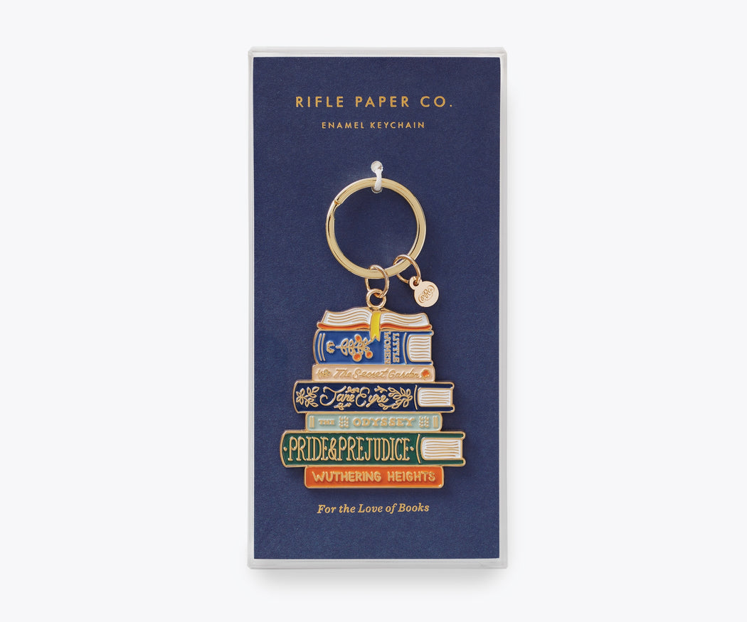 Book Club Enamel Keychain