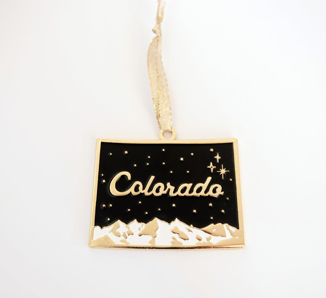 Gold Colorado State Ornament