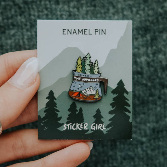 Coffee & Outdoors Enamel Pin