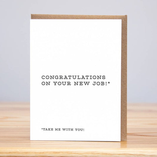 Take Me With You Congrats Job Card