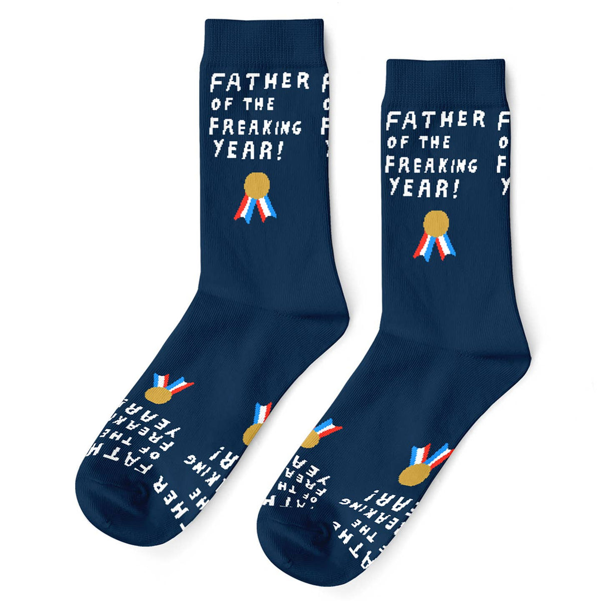 Father of the Freaking Year Crew Socks