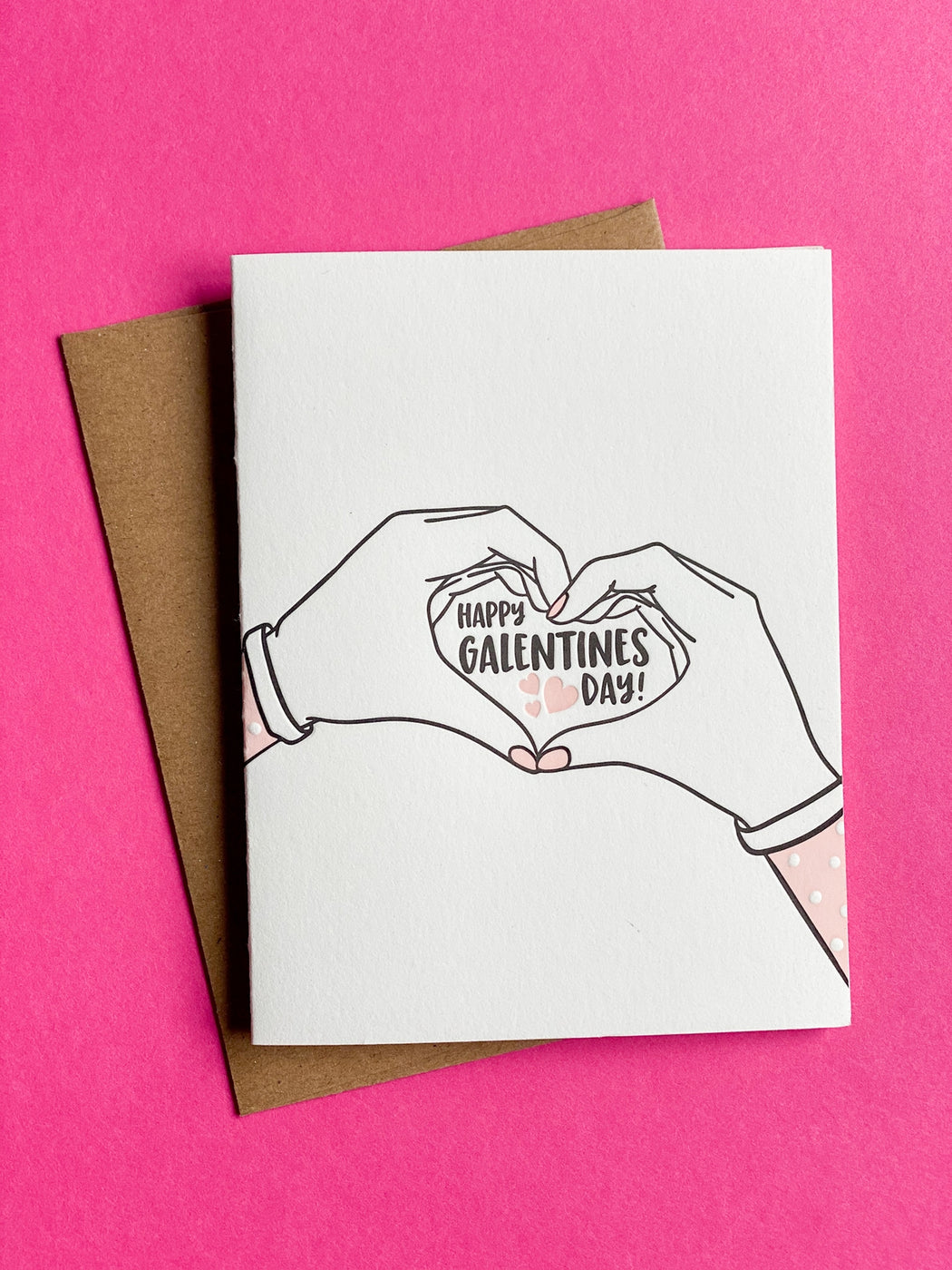 Heart Hands Happy Galentines Day Card