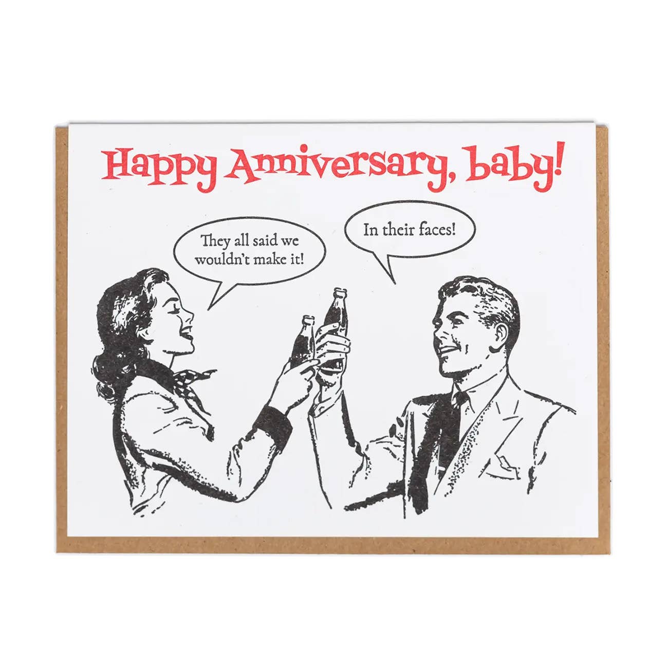 In Their Faces Anniversary Card