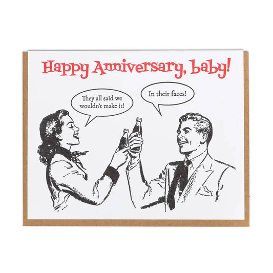 In Their Faces Anniversary Card