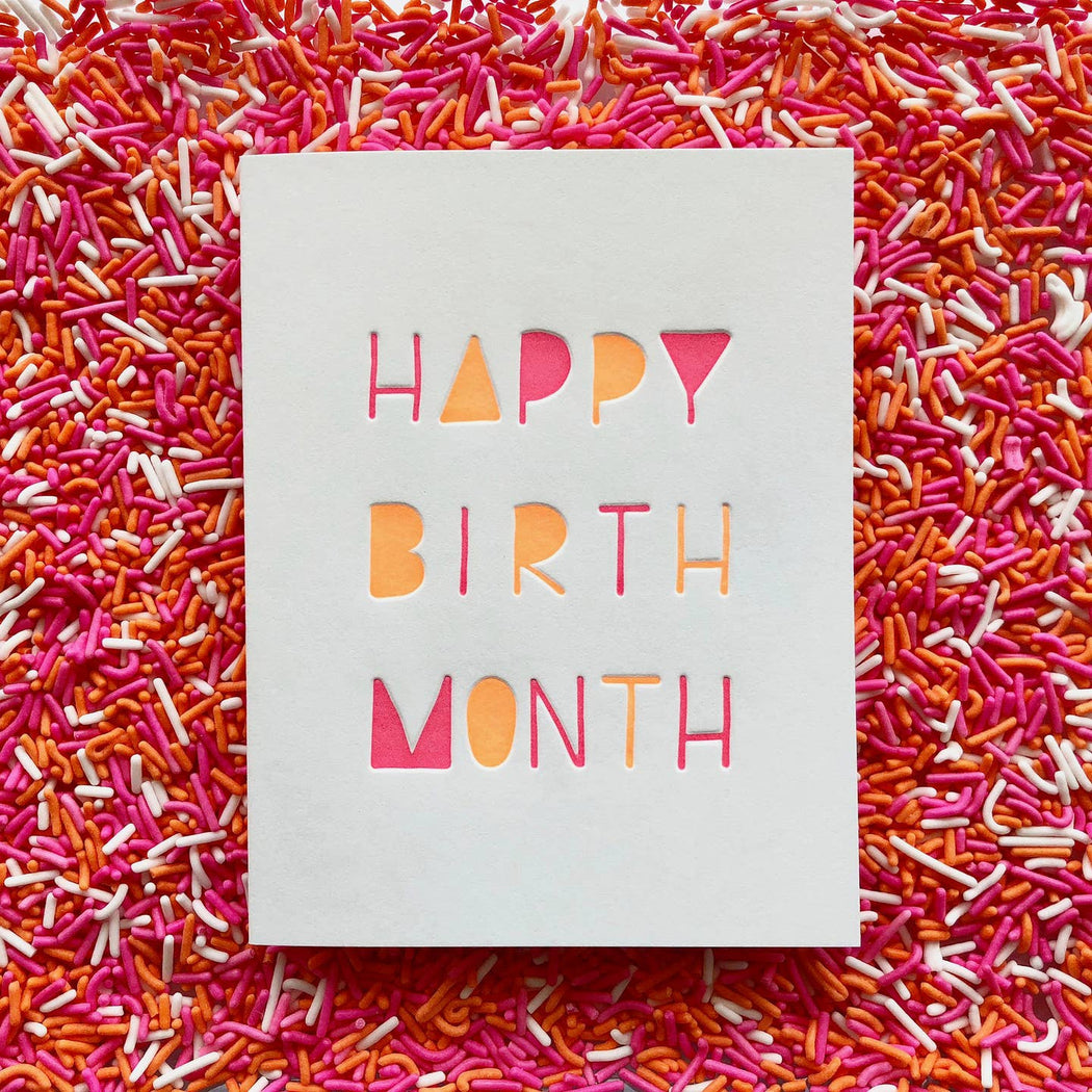 Happy Birth Month Neon Card