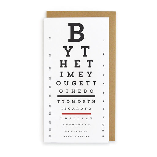 Eye Chart Birthday Card