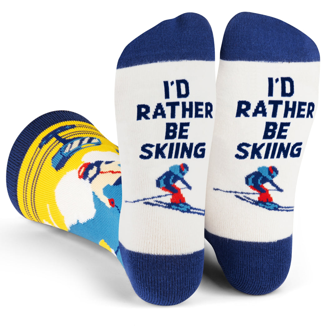 Id Rather Be Riding Skiing Colorado Socks