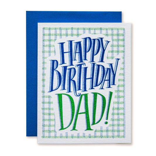 Happy Birthday Dad Plaid Card