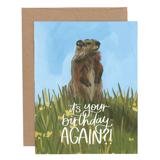 Groundhog Its Your Birthday Again Card