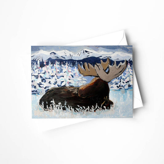 Moonlit Moose Blank Card
