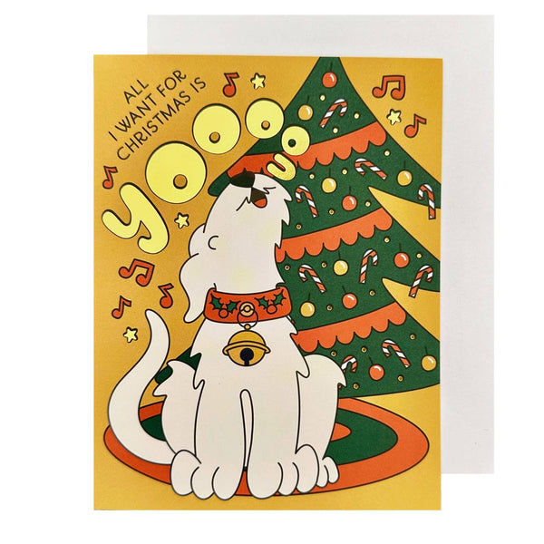 Singing Dog All I Want for Christmas Card