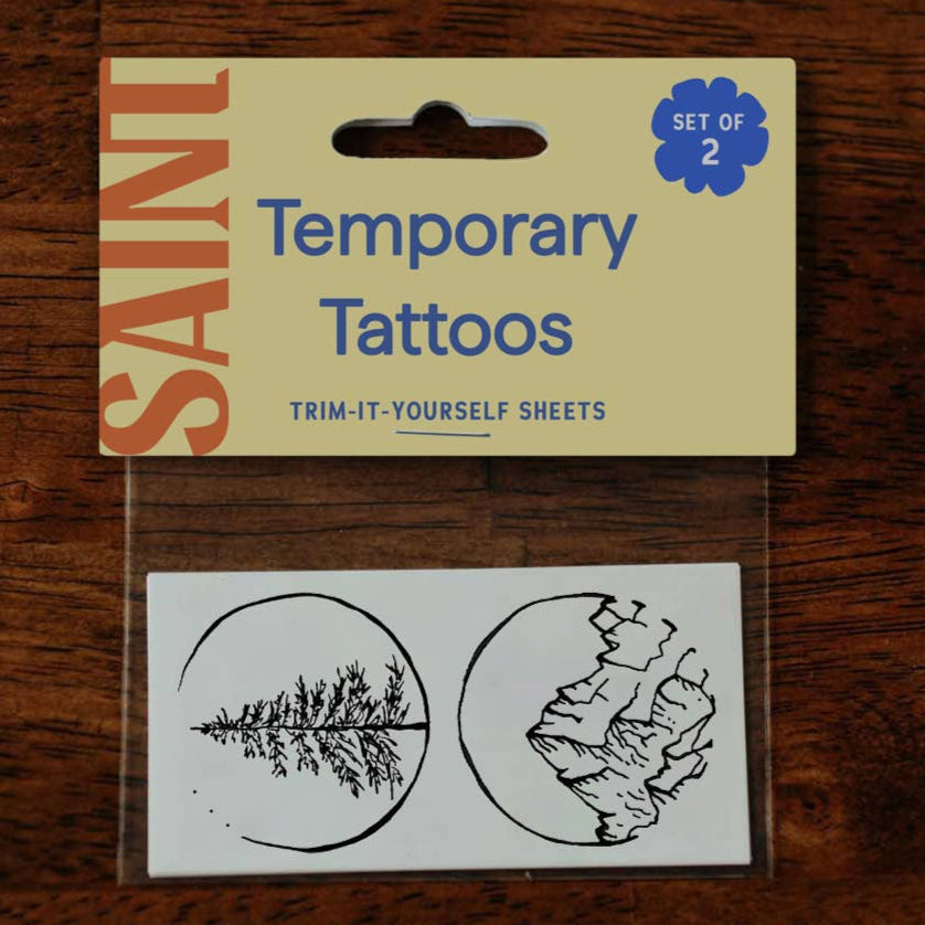 Mountain & Tree Circles Temp Tattoos
