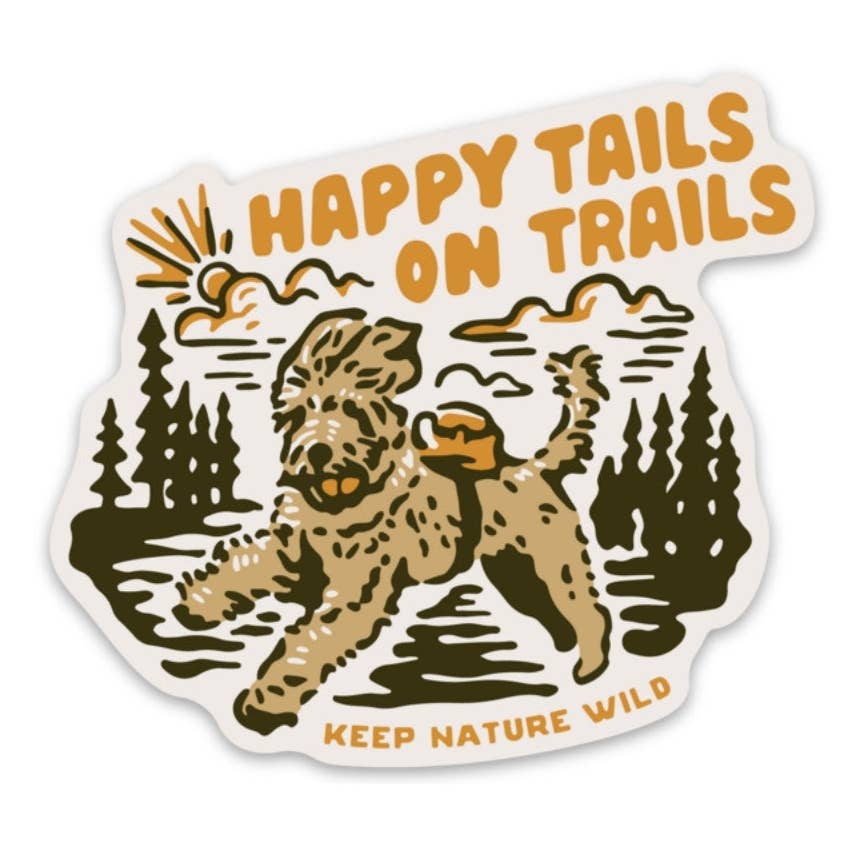 Happy Tails On Trails Sticker