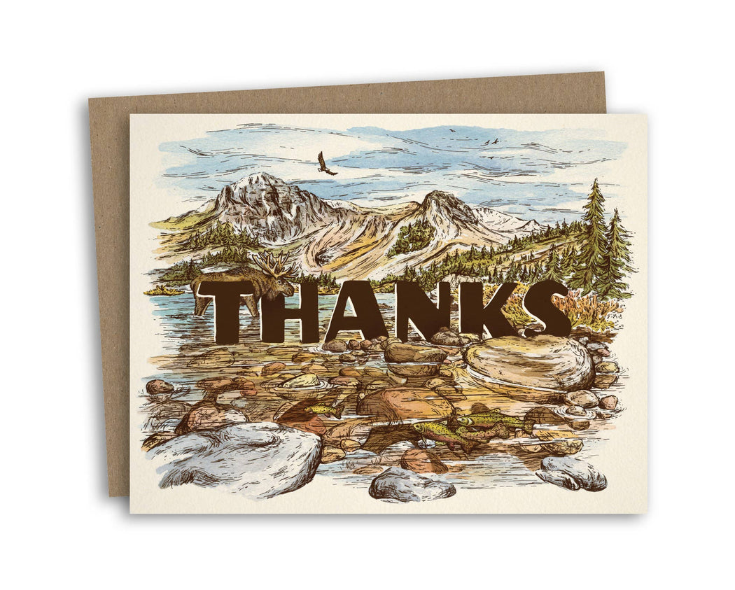 Alpine Lake Thanks Card
