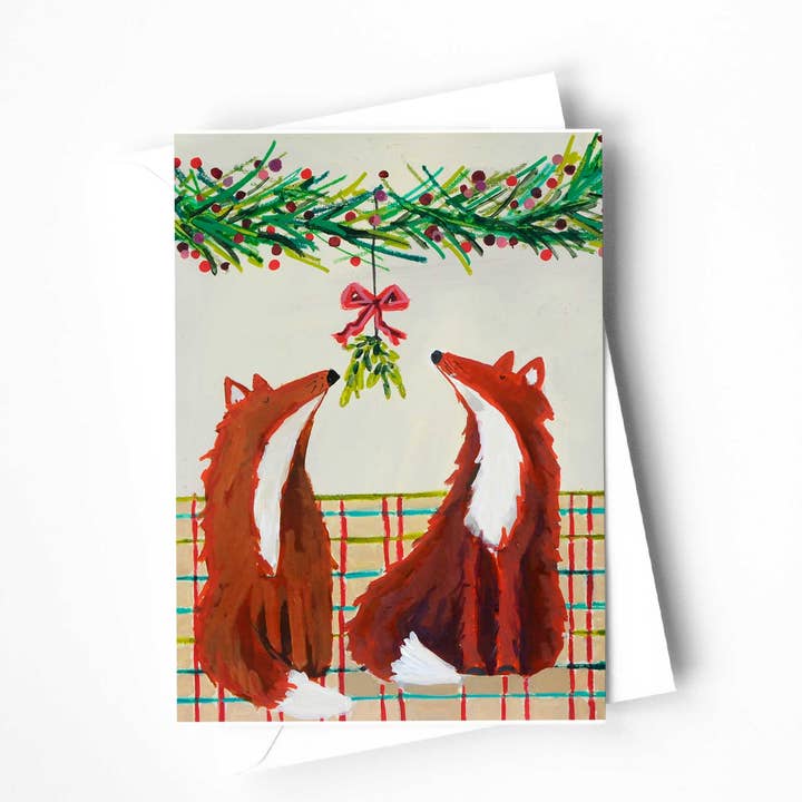 Mistletoe Mischief Fox Card