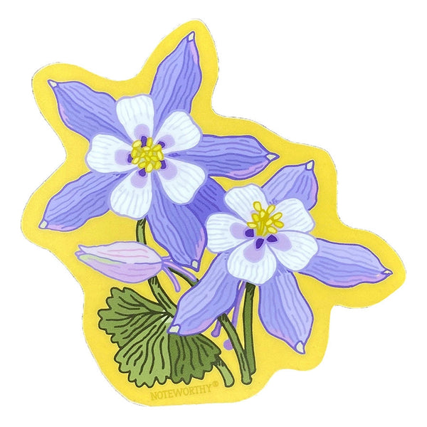 Blue Columbine Flower Vinyl Sticker