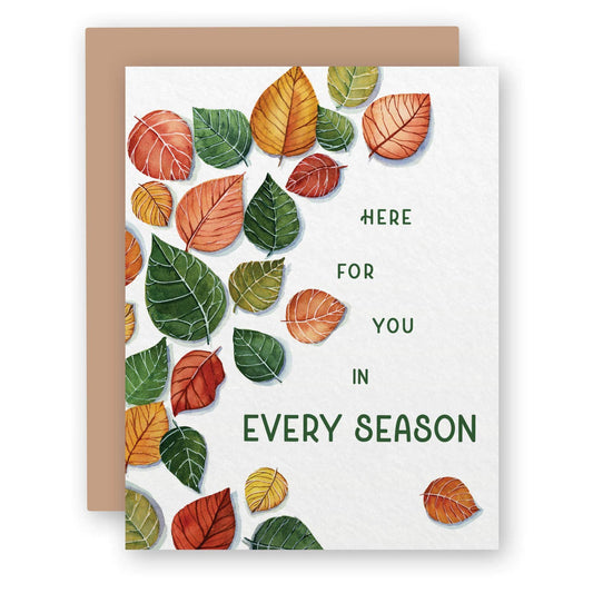 Here For You in Every Season Fall Leaves Card