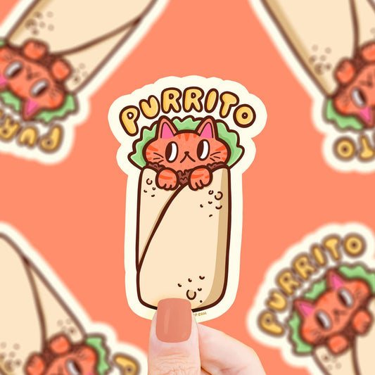Purrito Cat Burrito Vinyl Sticker