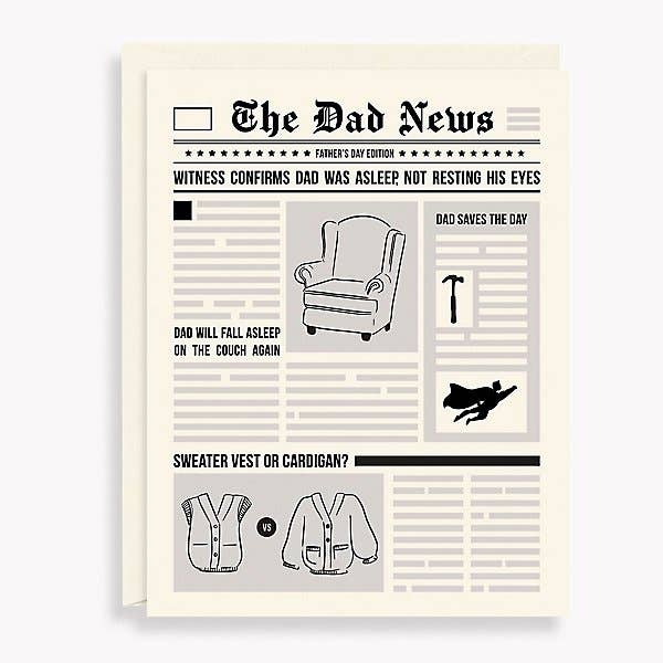 Dad News Fathers Day Card