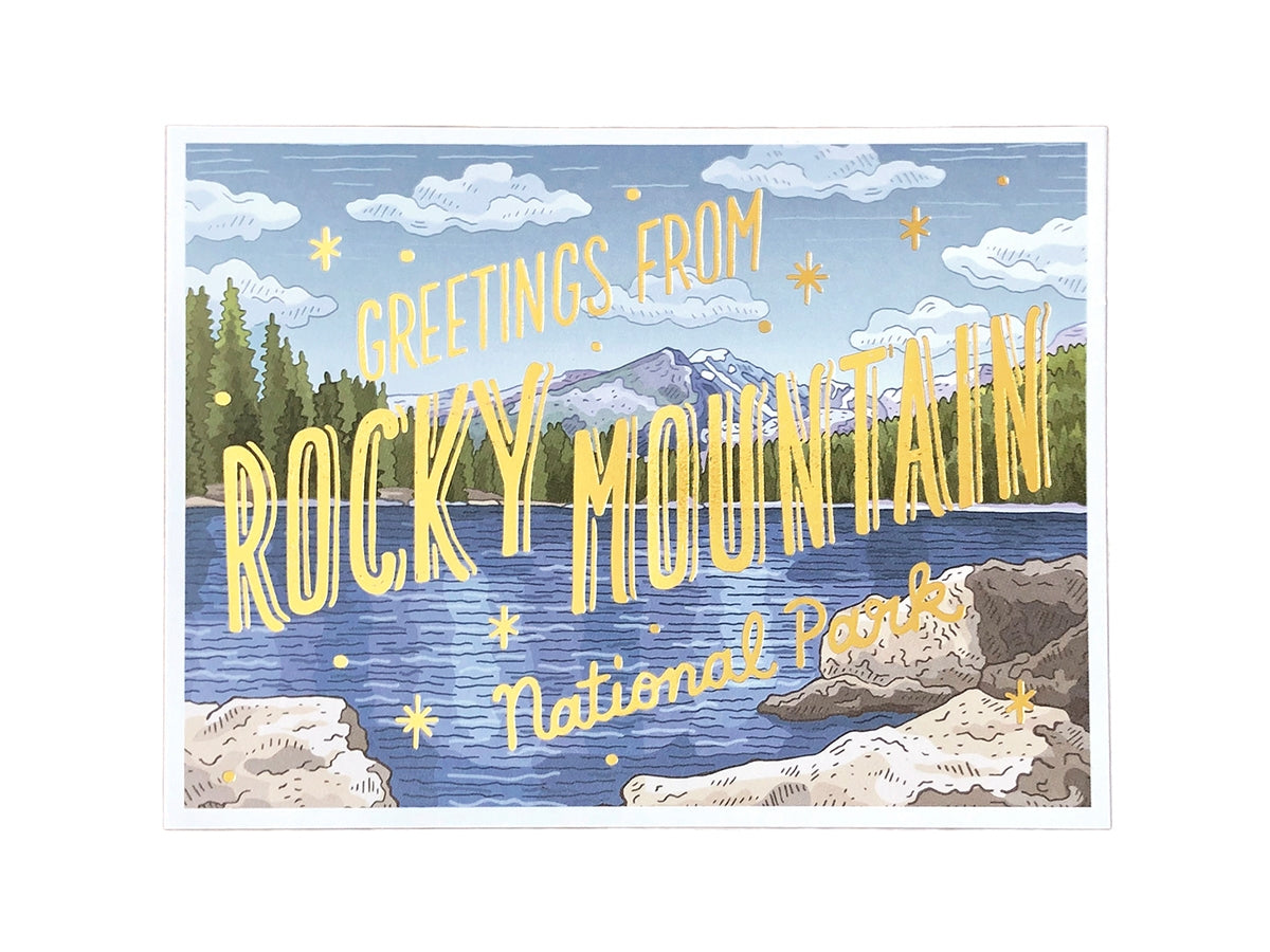 Rocky Mountain Foil Postcard
